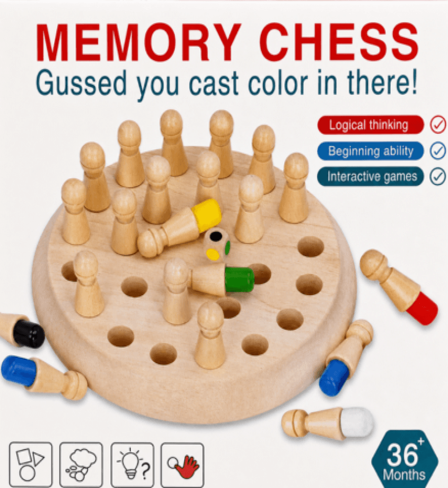 Kids Game Wooden Memory Match Stick Chess Game Educational Color Cognitive Ability Fun Block Board Toys For image 2