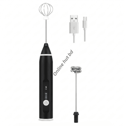 USB Rechargeable Handheld Egg Beater 3 Speeds Electric Milk